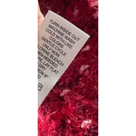 Maurices Womens Large Open Front Fuzzy Cardigan Sweater Red - Picture 5 of 6